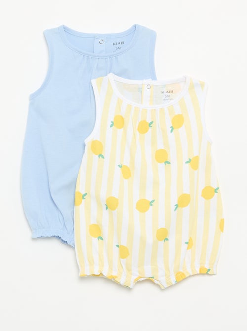 Packs de 2 babygrows sem mangas - Kiabi