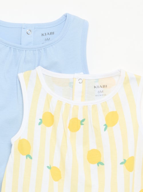 Packs de 2 babygrows sem mangas - Kiabi