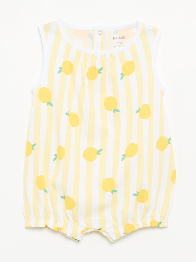 Packs de 2 babygrows sem mangas Amarelo - Kiabi