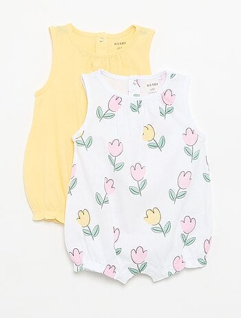 Packs de 2 babygrows sem mangas