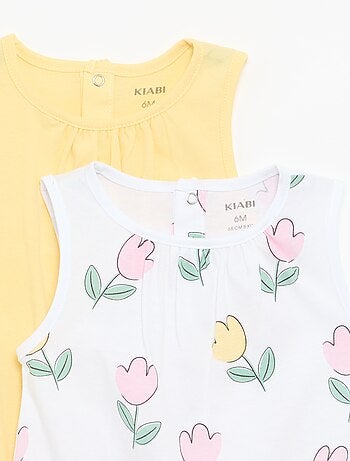Packs de 2 babygrows sem mangas