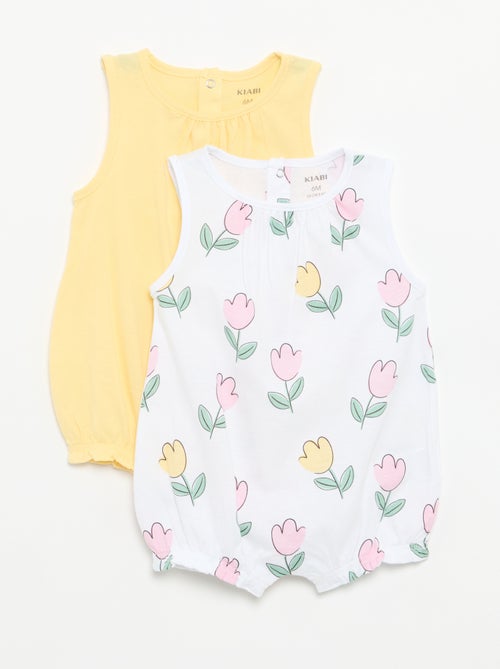 Packs de 2 babygrows sem mangas - Kiabi