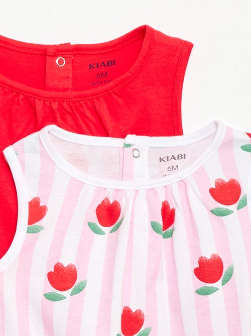 Packs de 2 babygrows sem mangas - Kiabi
