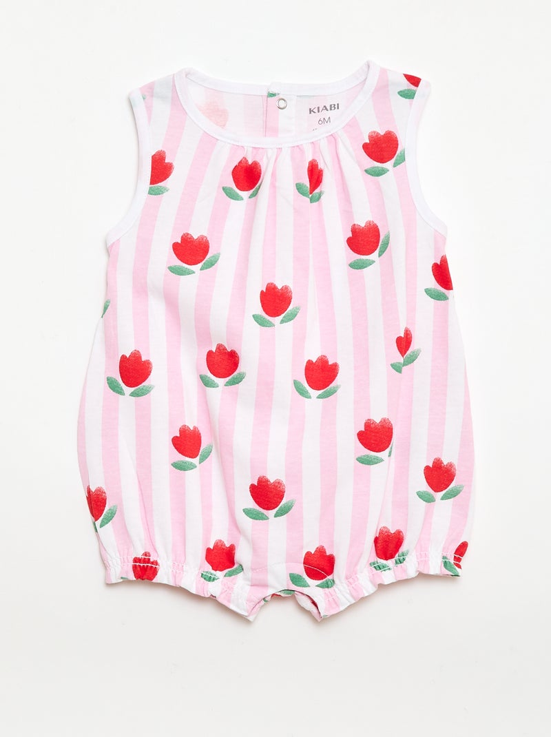 Packs de 2 babygrows sem mangas Rosa - Kiabi