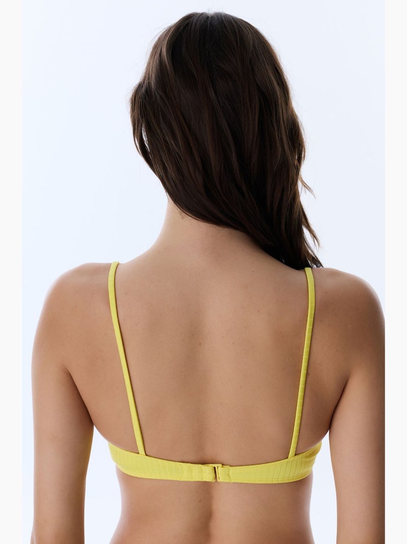 Paige top de biquíni texturizado com aro penti Amarelo-limão - Kiabi