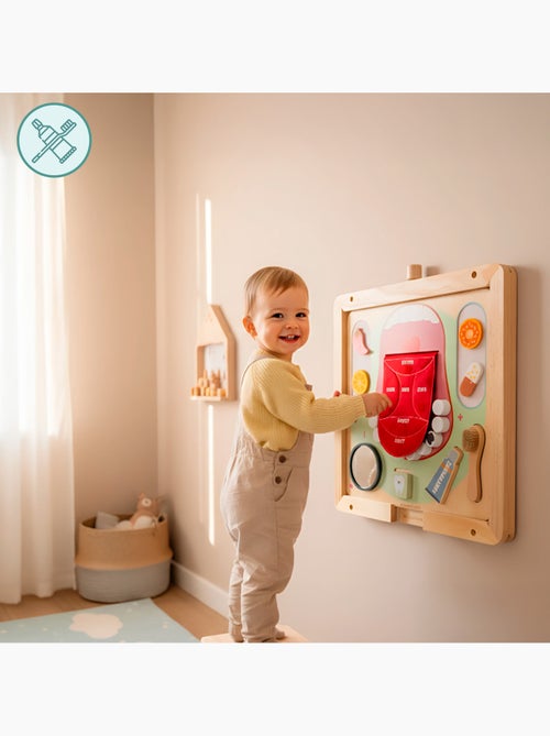 Painel sensorial madeira dentista 45x45cm higiene dental mamabrum - Kiabi Painel sensorial madeira dentista 45x45cm higiene dental mamabrum - Kiabi