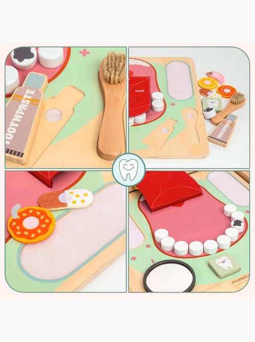 Painel sensorial madeira dentista 45x45cm higiene dental mamabrum - Kiabi Painel sensorial madeira dentista 45x45cm higiene dental mamabrum - Kiabi