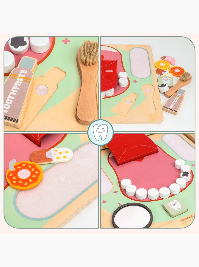 Painel sensorial madeira dentista 45x45cm higiene dental mamabrum N/D - Kiabi