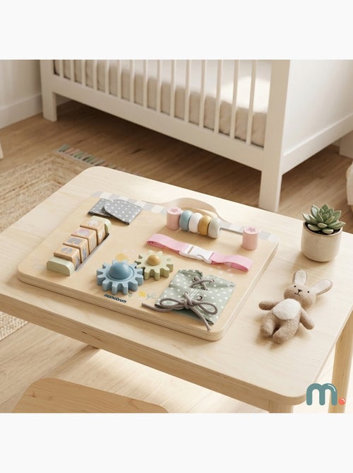Painel sensorial madeira quinta 30x24cm 6 atividades engrenagens mamabrum - Kiabi Painel sensorial madeira quinta 30x24cm 6 atividades engrenagens mamabrum - Kiabi