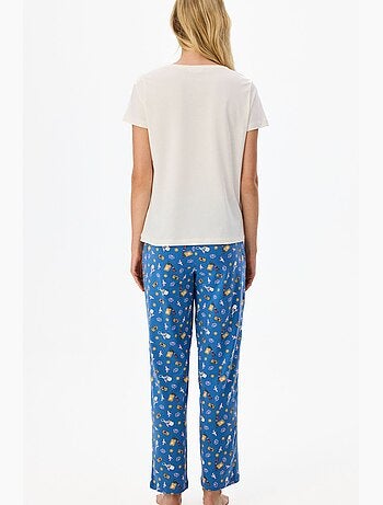 Pajamas only conjunto de pijama com calça estampada e manga curta penti