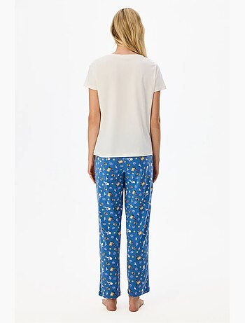 Pajamas only conjunto de pijama com calça estampada e manga curta penti