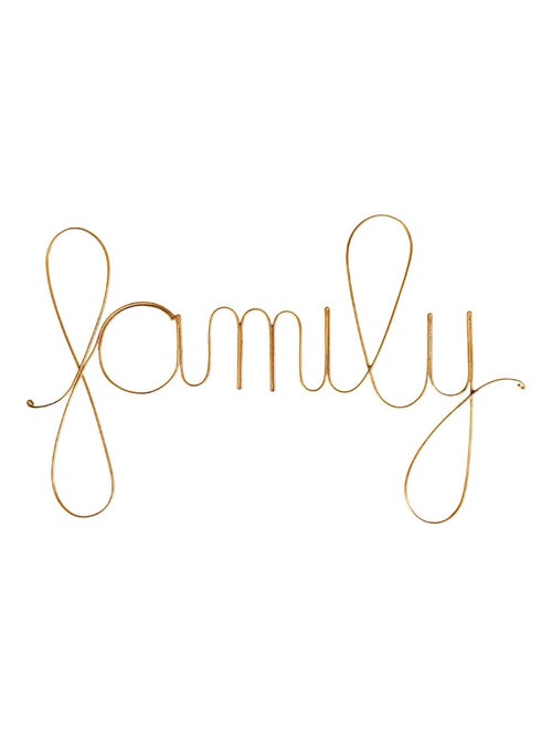 Palavra em fio de latão dourado "família - Kiabi
