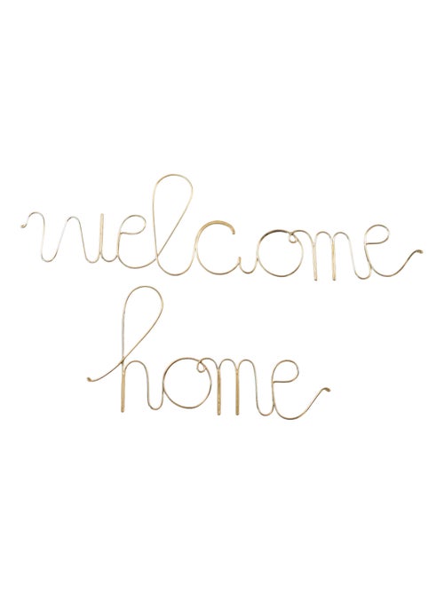 Palavra em latão "welcome home - Kiabi