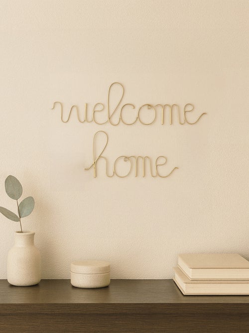 Palavra em latão "welcome home - Kiabi
