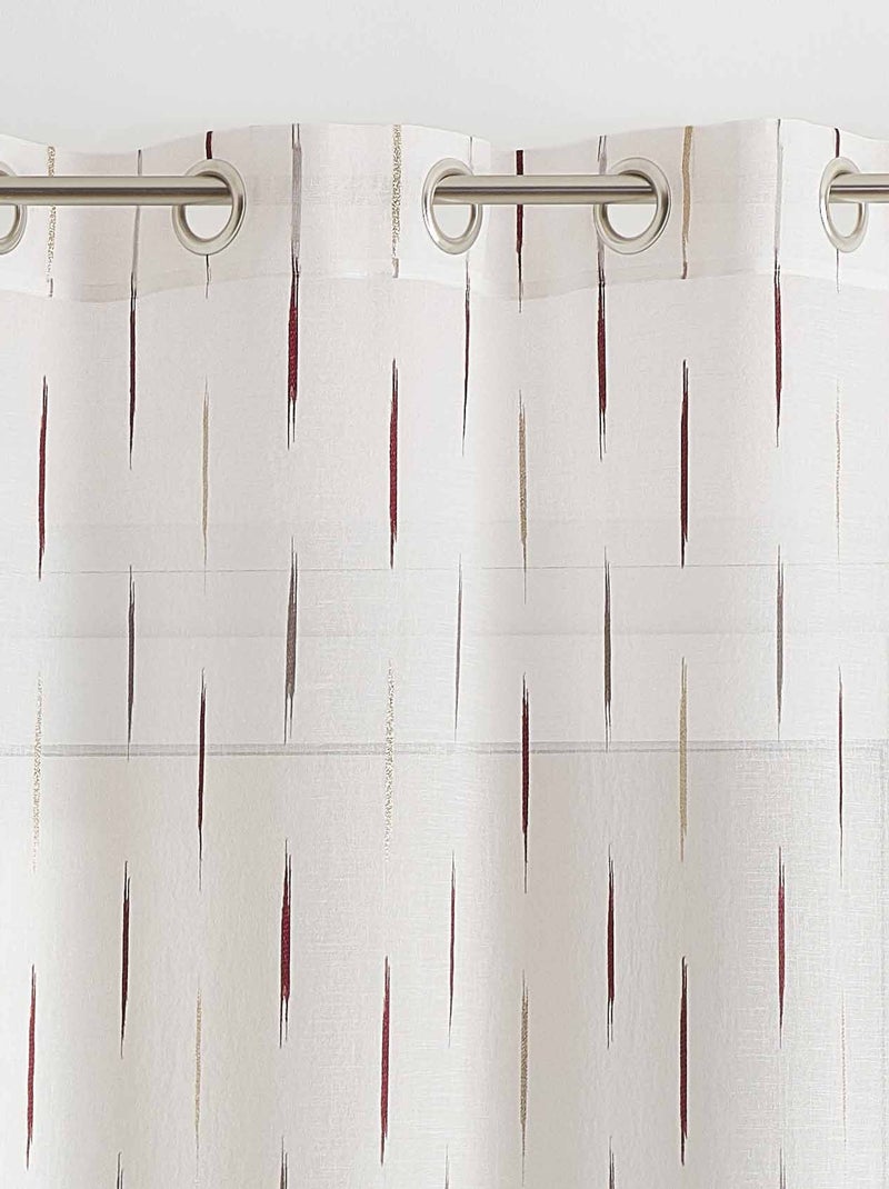 Pano de algodão às riscas jacquard Bordô - Kiabi