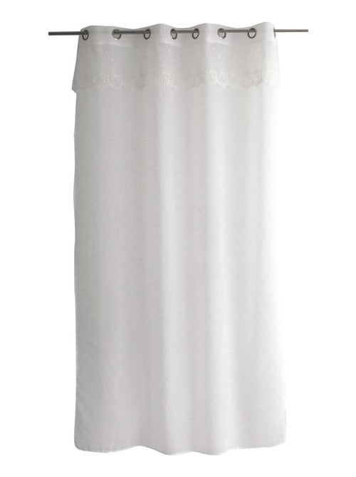 Pano de algodão transparente com folho bordado na parte superior - Kiabi