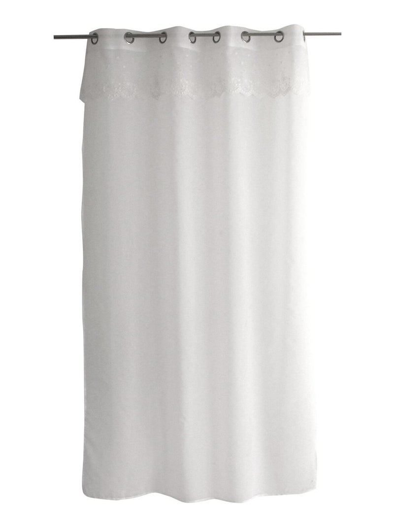 Pano de algodão transparente com folho bordado na parte superior Branco - Kiabi