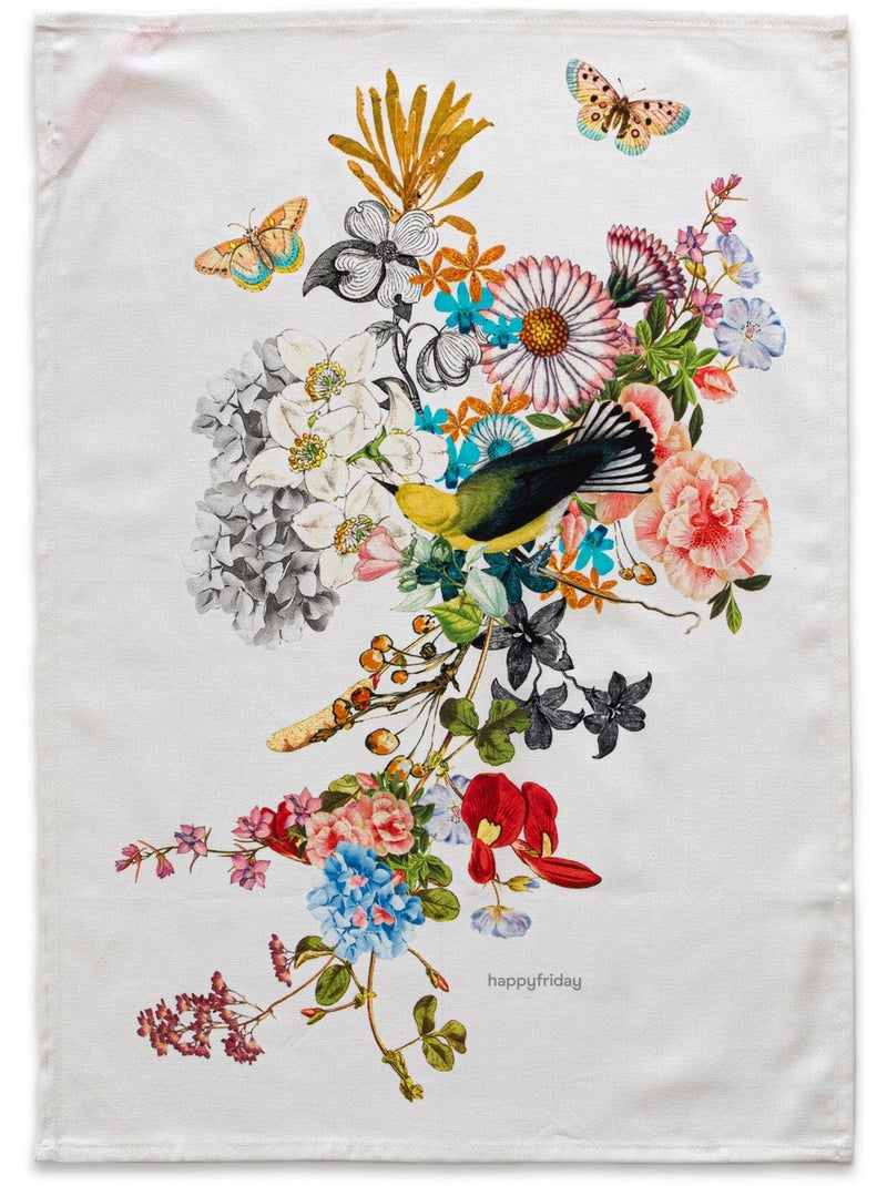 Pano de cozinha 2 un. Floral branch "Happyfriday" Multicolorido - Kiabi