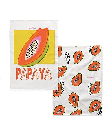 Pano de cozinha 2 un. Papaya fruit "happyfriday