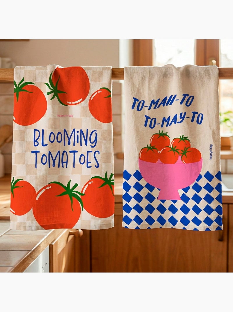 Pano de cozinha 2 un. Tomatoes "happyfriday" Multicolorido - Kiabi