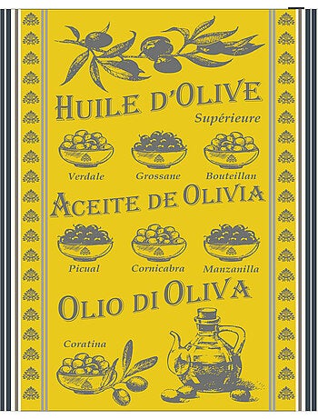 Pano de cozinha de algodão com azeite