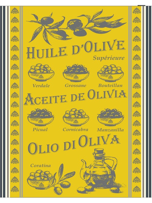 Pano de cozinha de algodão com azeite - Kiabi