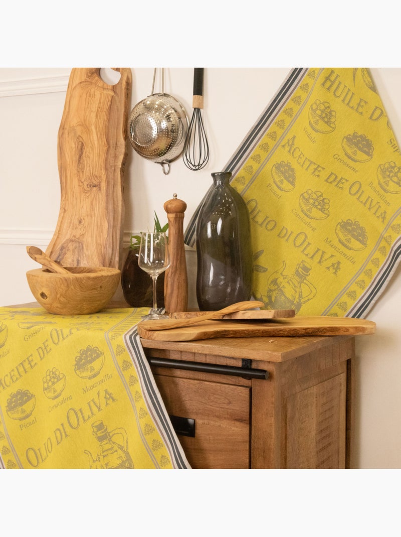 Pano de cozinha de algodão com azeite Amarelo - Kiabi