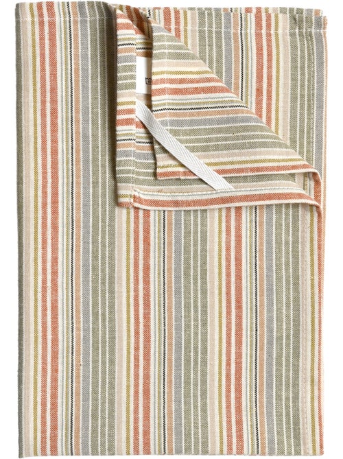Pano de cozinha de algodão com riscas entrelaçadas - Kiabi