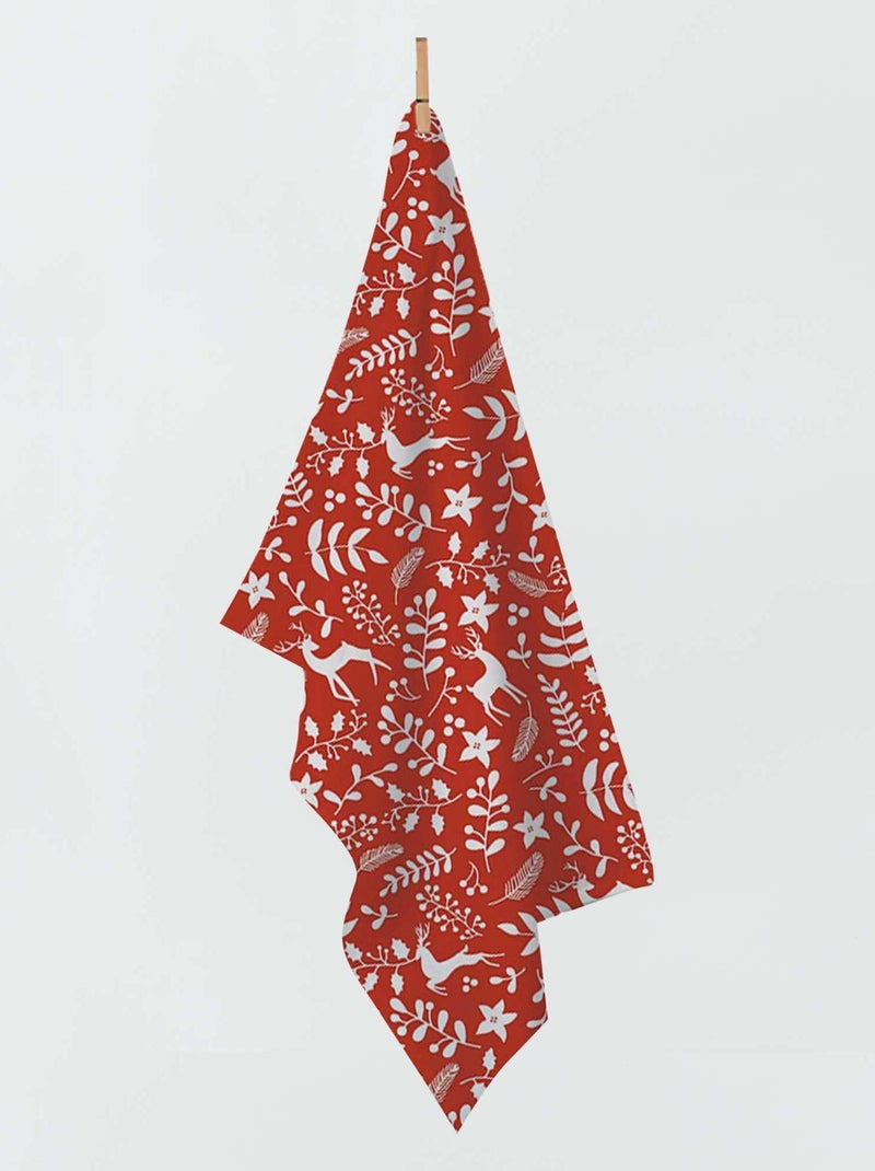 Pano de cozinha de Natal com renas VERMELHO - Kiabi
