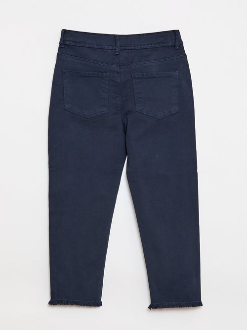 Pantacourt em ganga com acabamento inacabado - Kiabi