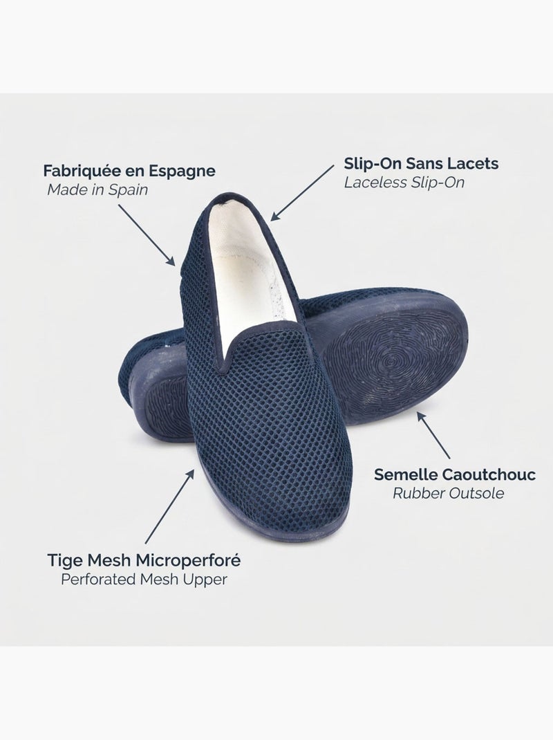 Pantufa charentaise mulher mesh respirável ozabi espanha Azul-marinho - Kiabi