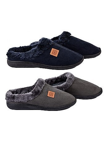 Pantufa homem camurça pack de 2