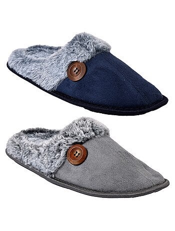 Pantufa homem camurça pack de 2