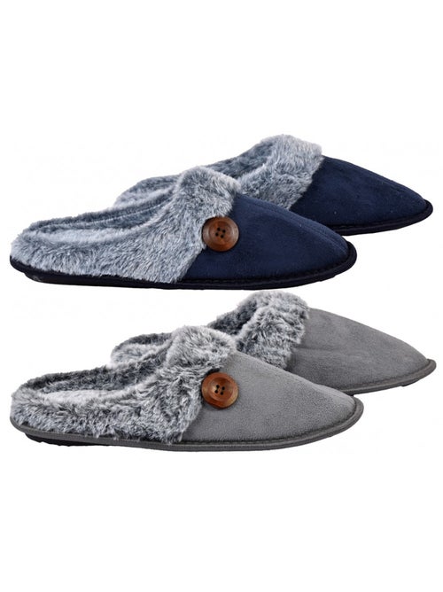 Pantufa homem camurça pack de 2 - Kiabi Pantufa homem camurça pack de 2 - Kiabi