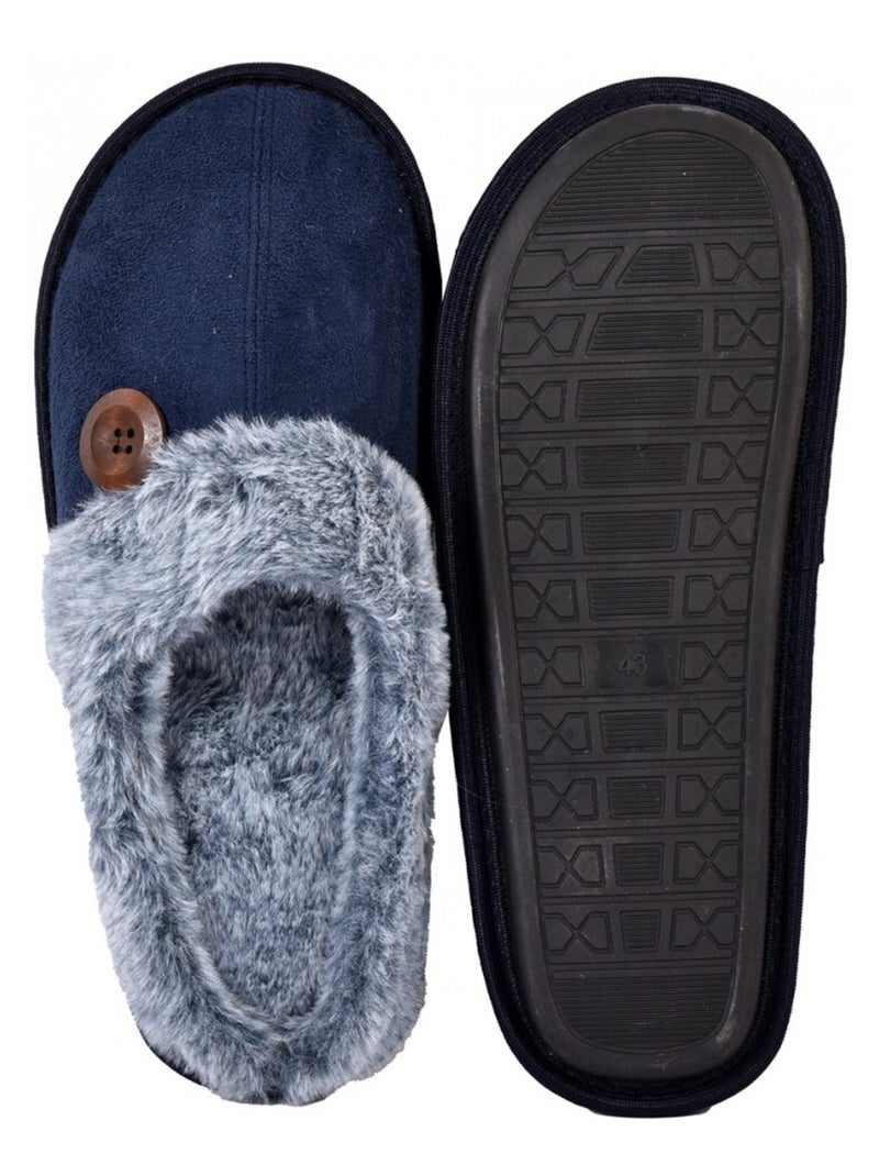 Pantufa homem camurça suedine Azul-marinho - Kiabi