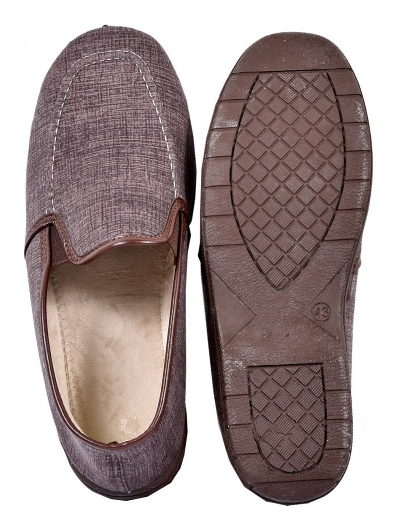Pantufa homem charentaise premium Castanho - Kiabi