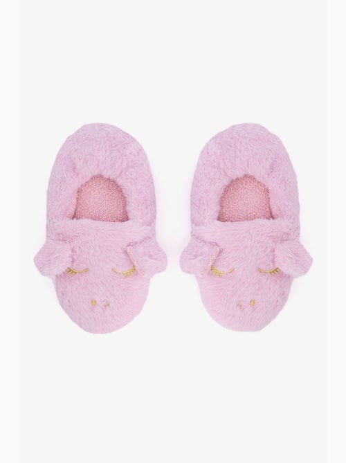 Pantufa infantil com unicórnio bordado penti - Kiabi Pantufa infantil com unicórnio bordado penti - Kiabi