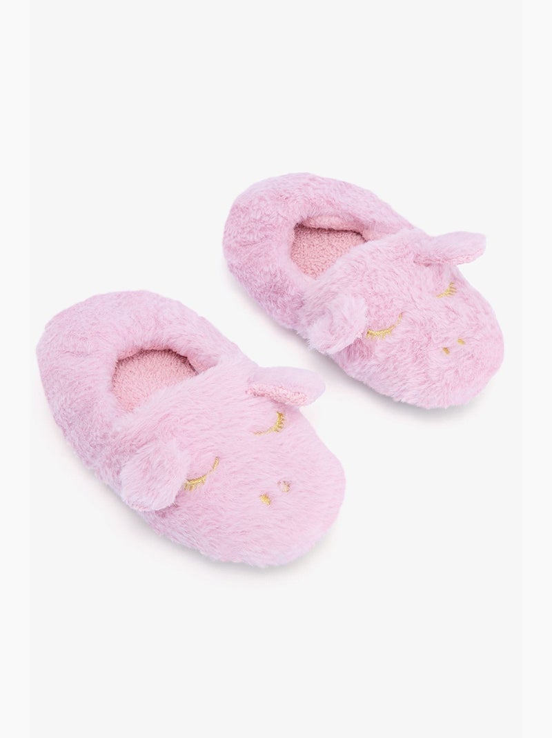 Pantufa infantil com unicórnio bordado penti Rosa doce - Kiabi