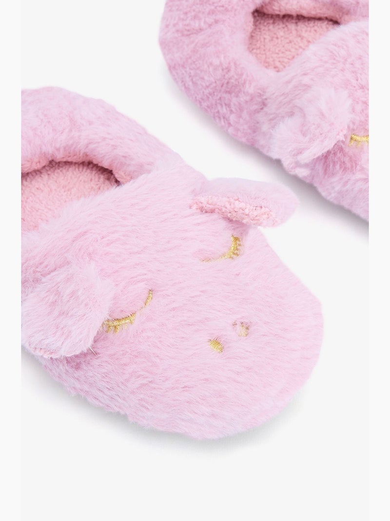 Pantufa infantil com unicórnio bordado penti Rosa doce - Kiabi