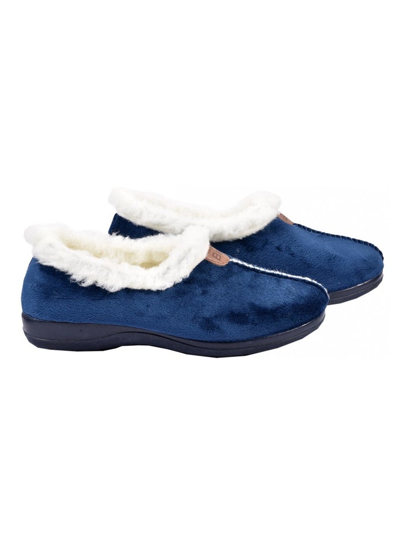 Pantufa mulher charentaise premium Azul-marinho - Kiabi