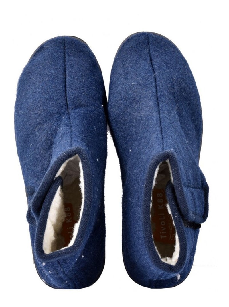 Pantufa mulher charentaise premium Azul-marinho - Kiabi