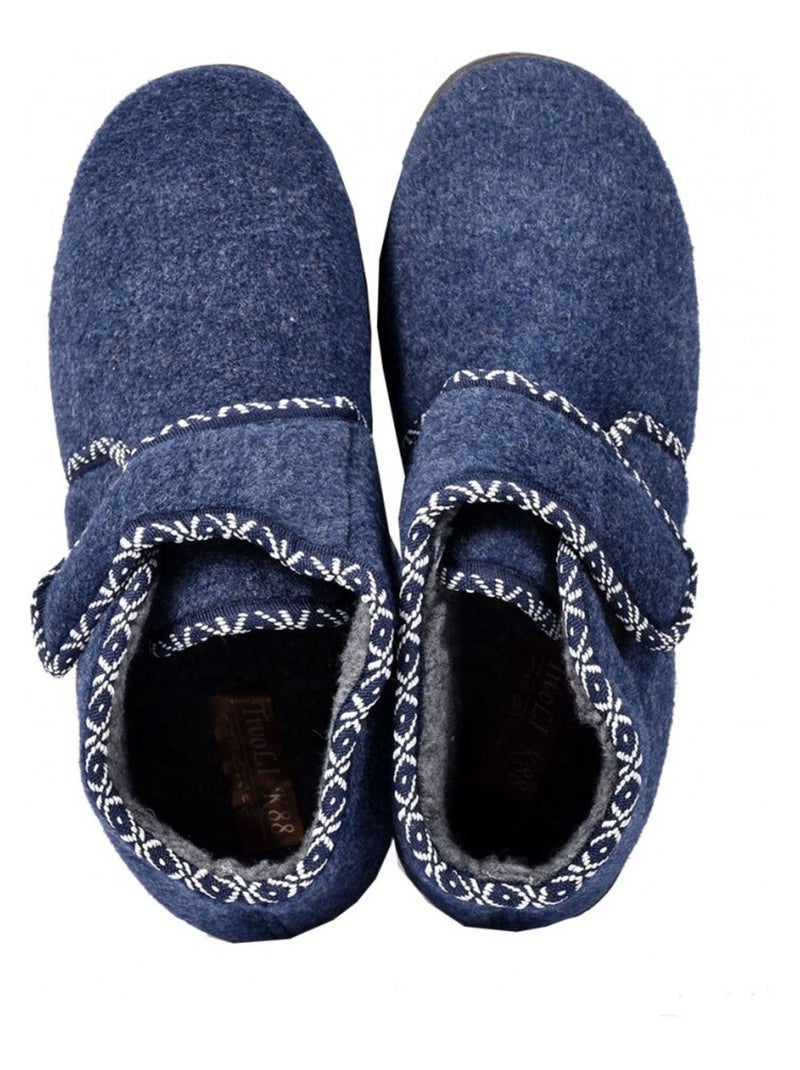Pantufa mulher charentaise premium Azul-marinho - Kiabi