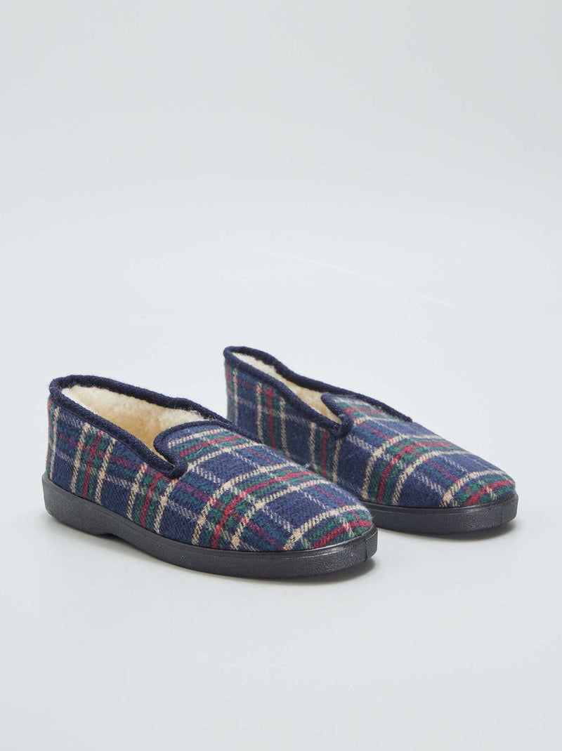 Pantufas aos quadrados AZUL - Kiabi