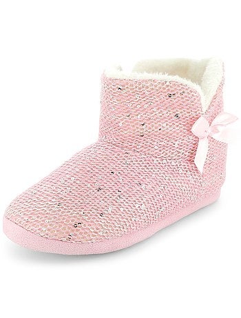 Pantufas bota com lantejoulas - Kiabi