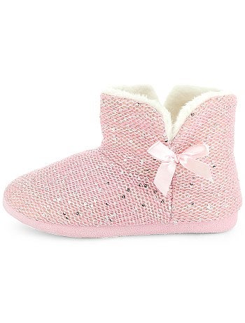 Pantufas bota com lantejoulas - Kiabi