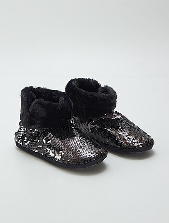 Pantufas bota com lantejoulas