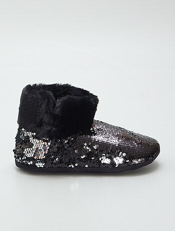 Pantufas bota com lantejoulas