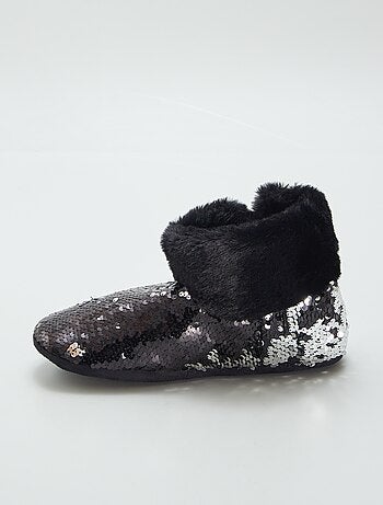 Pantufas bota com lantejoulas