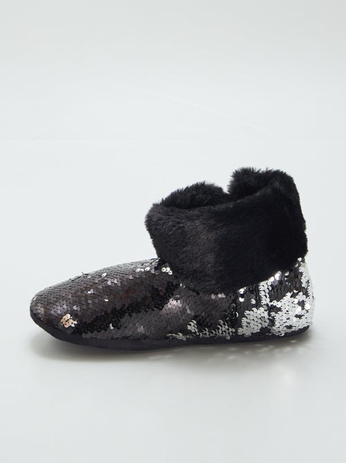 Pantufas bota com lantejoulas - Kiabi
