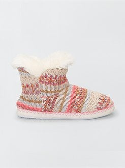 Pantufas bota em tricô - Kiabi
